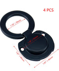 Four Pack Matte Black Recessed Ring Pull Handles For Cabinets And Drawers Round Concealed Door Pull Knobs With 1.38 Inch Hole Centers