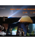 Image showcasing 800 Lumen USB Rechargeable EDC Flashlight With Dual Switch Tail Light used in camping and emergency situations.