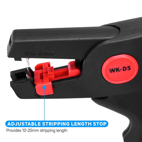 Pro Grade Wire Stripper With Cutter And Self Adjusting Mechanism For Electronics Auto And Home Wiring close-up