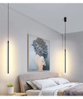 Nordic LED Pendant Lights Modern Pendant Lamp for Home Hanging Lamps Indoor Lighting Living Deco Minimalist Light Fixture Black 80 cm cold white light.