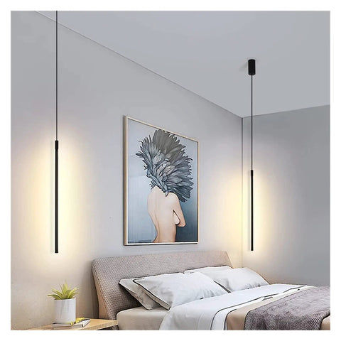 Nordic LED Pendant Lights Modern Pendant Lamp for Home Hanging Lamps Indoor Lighting Living Deco Minimalist Light Fixture Black 80 cm cold white light.