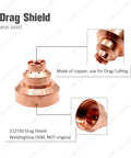 Copper drag shield for Plasma Cutting Consumables Kit For Spectrum 875 Torch Ice 60T TM 25-Piece Set, detail view