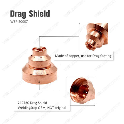 Copper drag shield for Plasma Cutting Consumables Kit For Spectrum 875 Torch Ice 60T TM 25-Piece Set, detail view