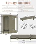 Stone Screen Hardware Kit For A-Series Patio Doors That Glide And Swing, Fits Frenchwood Narroline Perma-Shield Two And Three Panel Models From 1982 To Present, Includes Sliding Screen Pull Plate, Interior And Exterior Pulls, Screws, with measurements shown.