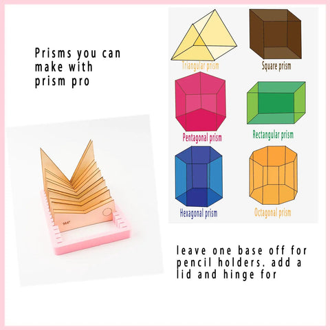 Heavy Duty Stained Glass Angle Jig With Smooth Sliding Bracket And Six Solid Boards For Hassle Free 3D Prism Building And Dead On Copper Foil Soldering Alignment Crafters Really Dig This, featuring multiple prism shapes.