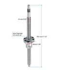 Beefy SFU1605 Ball Screw Kit For CNC Machines With 450mm Length 16mm Diameter 5mm Lead Anti Backlash Nut shown in detail.