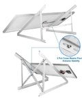 Two Pack 45 Inch Solar Panel Mount Brackets with foldable tilt legs and reinforced cross bars for 100 to 400 watt panels, close-up view.