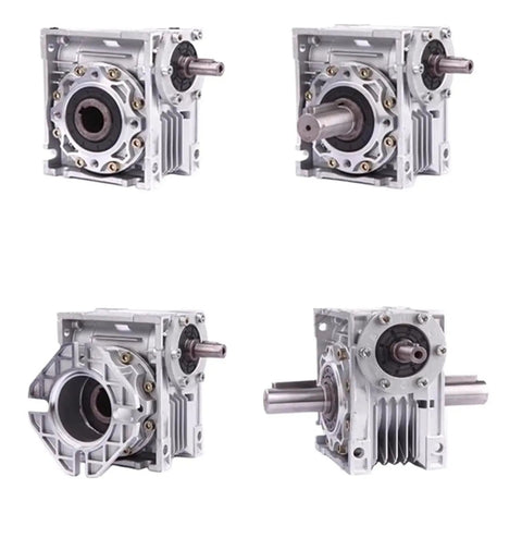 Built Tough Heavy Duty Worm Gear Reducer With A Solid Aluminum Housing For Smooth Speed Control And Rock Solid Motor Drive Adapter Performance In Any Industrial Setup, showcasing different angles.