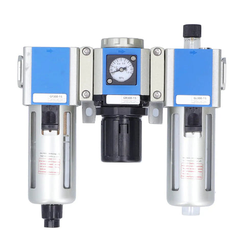 Aluminum Alloy Body Pneumatic Air Filter Pressure Regulator And Lubricator For Industrial Air Systems One Half Inch Thread GC300 15