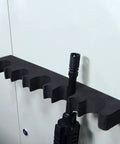 Two Pack Gun Rack For Safe Storage And Quick Access Rifle And Shotgun Holder In Cabinet Upright Rest With Foam Padding And Magnetic Strip Perfect For Stack On Safes And Home Gun Organization, side view displaying foam padding and rifle placement.