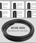 Six Size Silicone Vacuum Hose Kit With 4.9Ft Length And 64 Vacuum Line Connectors for Automotive Use heat resistant tubing