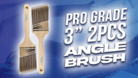 Two Pack 3 Inch Angle Paint Brushes With Durable Wooden Comfort Grip For Easy Control And A Thick Synthetic Filament