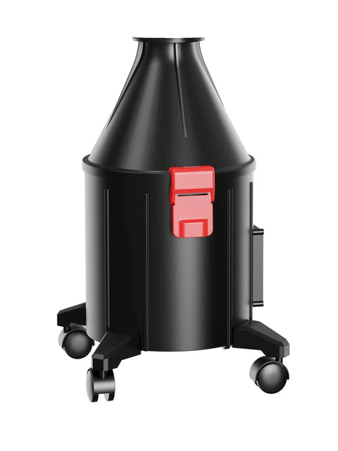 Wall Mounted Dust Collector With Turbo Suction And Dual Filter System, black wheeled vacuum for woodworking.