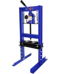 Badass Professional Grade Heavy Duty 6 Ton Hydraulic Shop Press with pressure gauge in blue finish for metalworking.