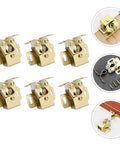 Six Pack Metal Ball Catch Cabinet Latches with Spring Double Roller Catchers, Gold Finish, for Doors