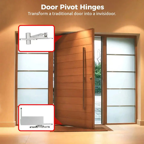 Self Closing Hidden Bookcase Door Hinges With Screws Stainless Steel 360 Degree Pivot System For Wood Doors Heavy Duty Hinges