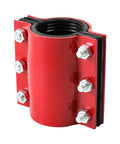 Heavy Duty Pipe Repair Clamp for Steel and Plastic Pipes, Waterproof Seal, Rustproof Steel Body, red clamp with bolts