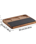 Heavy Duty Wooden Espresso Tamper Station Holder Fits 51mm To 58mm Portafilters with a grippy non-slip base.