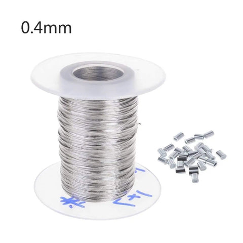0.4mm 1x7 304 stainless steel wire rope on reel with clamps, Stainless Steel Wire Rope Kit For Railing And Marine Use 100m Reel