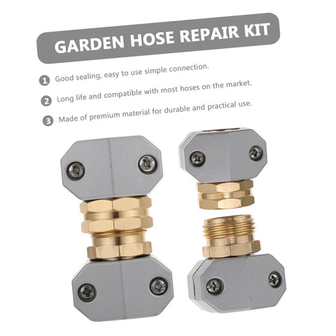 Adorable Garden Hose Repair Kit With Aluminum Alloy Fittings Ensures No Leaks So You Can Blast Your Yard Clean Without Hassle And Ditch The Old Broken Connectors For Smooth Simple Connections Today, gray brass fittings