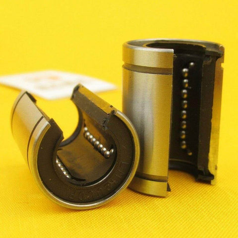 Two Pack LM16UU OP Precision Open Linear Motion Bushing Ball Bearing 16x28x37mm With Rubber Seals for CNC and 3D Printer