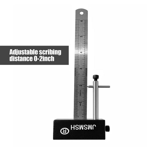 Heavy Duty Knife Maker Center Scribe And Adjustable Edge Line Scriber with 0-2 inch adjustable scale for precision marking.