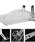 Clear Table Saw Blade Guard With Adjustable Acrylic Splitter Bracket And Snag Free Dust Deflector showing clear polycarbonate with mounting details.