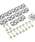 Heavy Duty Quarter Turn Fastener Kit With Weld On Steel Spring Plates And Pop Rivets for quick release body panels, 10 pieces.