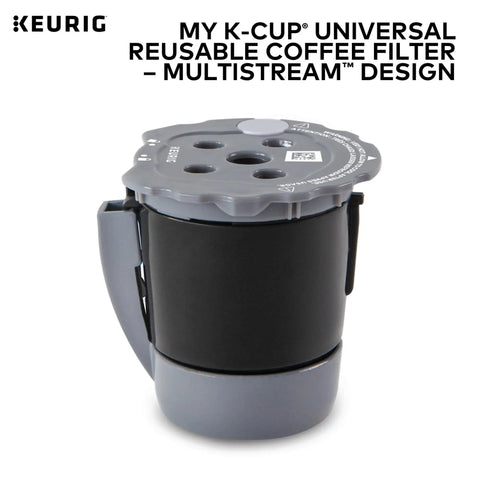 My K Cup Reusable Filter With MultiStream Technology For Ground Coffee, Brew Flavorful Single Cups, Gray, Compatible With Most Keurig Home Brewers For Fresh Morning Jolt.