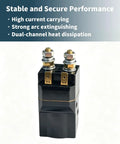 Heavy Duty DC Contact Switch And High Amp Solenoid Relay For Electric Carts Small Evs And Pallet Trucks with dual-channel heat dissipation.