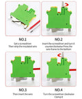 Ten Pack DIN Rail Ground Terminal Block with Screw Clamp Connectors for Industrial Control Panels, 690V 34A, assembly steps