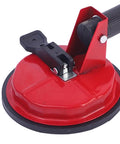 Heavy Duty Glass Vacuum Lifter With Dual Claws For Zero Stress Wall Mounting Tile Handling And Slippery Moves A Professional Game Changer For Tradesmen close-up view of single red suction cup with release handle