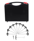 Heavy Duty Carbon Steel Tent Stakes Set With Plastic Head And Gray Remover Tool 8x200mm Screw Ground Anchors Kit