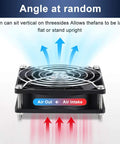 EC Brushless Industrial Case Fan 120x120x38mm, airflow direction diagram showing blue and red arrows for ventilation
