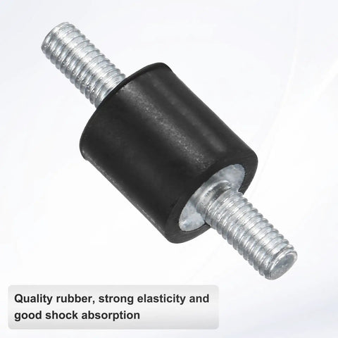 4 Pack Rubber Mounts D8mm x H8mm Vibration Isolators With M3 x 8mm Studs Cylindrical Shock Absorbers For Air Compressors Cars Pumps Boats Garage Motors Tough Durable Dampening To Cut Noise And Vibration, black rubber mount