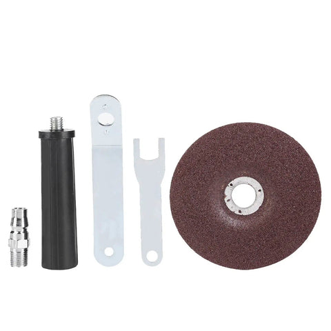 Heavy Duty Pneumatic Angle Grinder With Rock Solid 100mm Sanding Pad Delivers 11000rpm tool accessories including grinding pad and attachment.