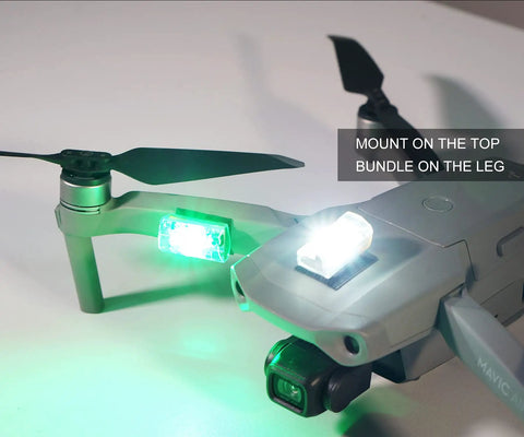 Drone Strobe Light Anti Collision Beacon For Night Flying With FAA Compliance mounted on drone showing LED lights