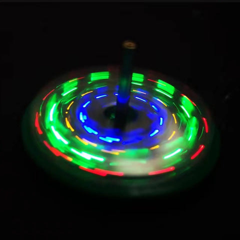 Hands On Soldering Practice Kit For Beginners And Hobbyists, Electronics Training Board With Rotation Activated Vibration Switch And LED Demo showing rotating LEDs in motion