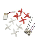 DIY RC Helicopter Spare Parts Kit With Enclosure, propellers, motors, and wiring for repairs and upgrades