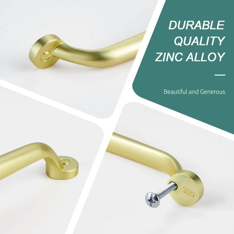 10 Pack 5 Inch Brushed Gold Cabinet Pulls Heavy Duty Solid Zinc Alloy Handles for cabinets and drawers close-up