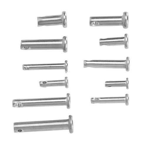 12 Sizes 304 Stainless Steel Flat Head Clevis Pins Kit With Plastic Box M3 M4 M5 12 Type Assortment, 64 Pcs