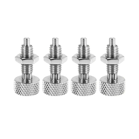 Set of 4 Spring Plunger With Quick Release Pins M6 Retractable Lockout Kit for tool boxes and equipment, stainless steel.