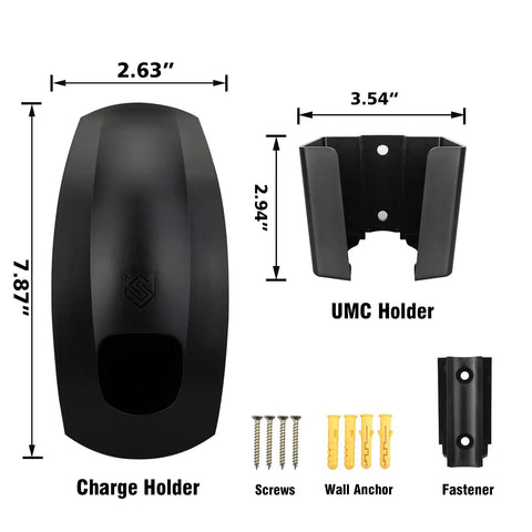 Charging Cable Holder With Chassis Bracket For Tesla Model 3 Model Y Model X Model S, wall mount dimensions and components layout