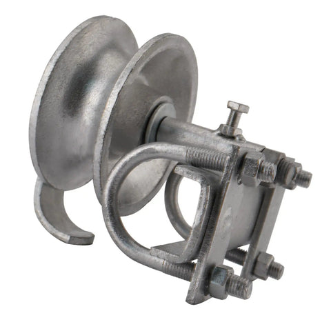 Heavy Duty 5 Inch Pipe Track Gate Rollers For Chain Link Gates Compatible With 1 7 Eighth Inch Post Galvanized Double U Wheels