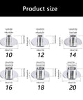Heavy Duty Stainless Steel Trim Router Template Guide And Bushing Adapter Replacement various sizes shown for precise 12 millimeter fit.