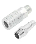 Premium 4 Piece Air Hose Fitting Kit 1/2 Inch NPT Quick Connector Set with Six Ball Locking System For High Tools And Pneumatic Gear Up To 300 Psi, steel coupler and plug