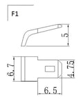 Technical drawing of Badass 4 Pack 12V 8Ah AGM SLA Battery Replacement for UB1280 D5743 WKA12-8F with dimensions.