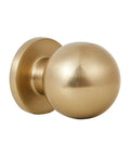 Champagne Gold Brushed Brass Cabinet Knobs 1 Inch Round Hardware, side view of knob highlighting its brushed brass finish.