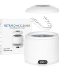 Top Shelf Upgraded Ultrasonic Retainer Cleaner With Uv Sterilization And 45Khz High Frequency Bubble Action For Dentures Braces And Mouthguards No Fuss Deep Clean Every Time Always Fresh And Ready with sleek white design and visible cleaning pod.