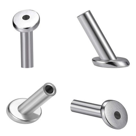 Heavy Duty Marine Grade T316 Stainless Steel Cable Protector Sleeves Kit For One Eighth Inch Railing Cables, 30 Degree Beveled
